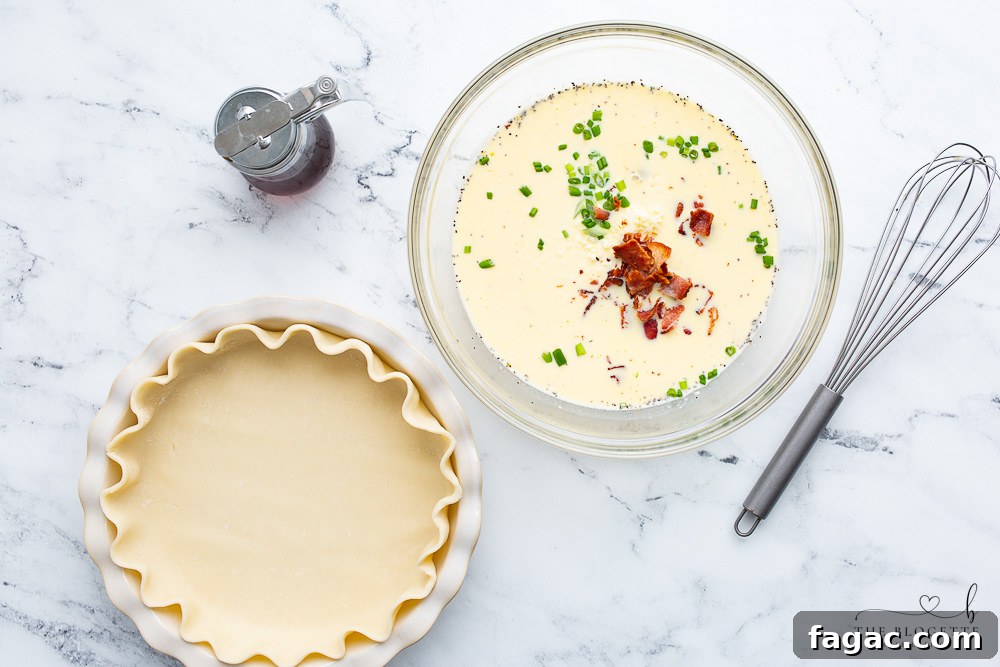 Egg mixture and pie crust