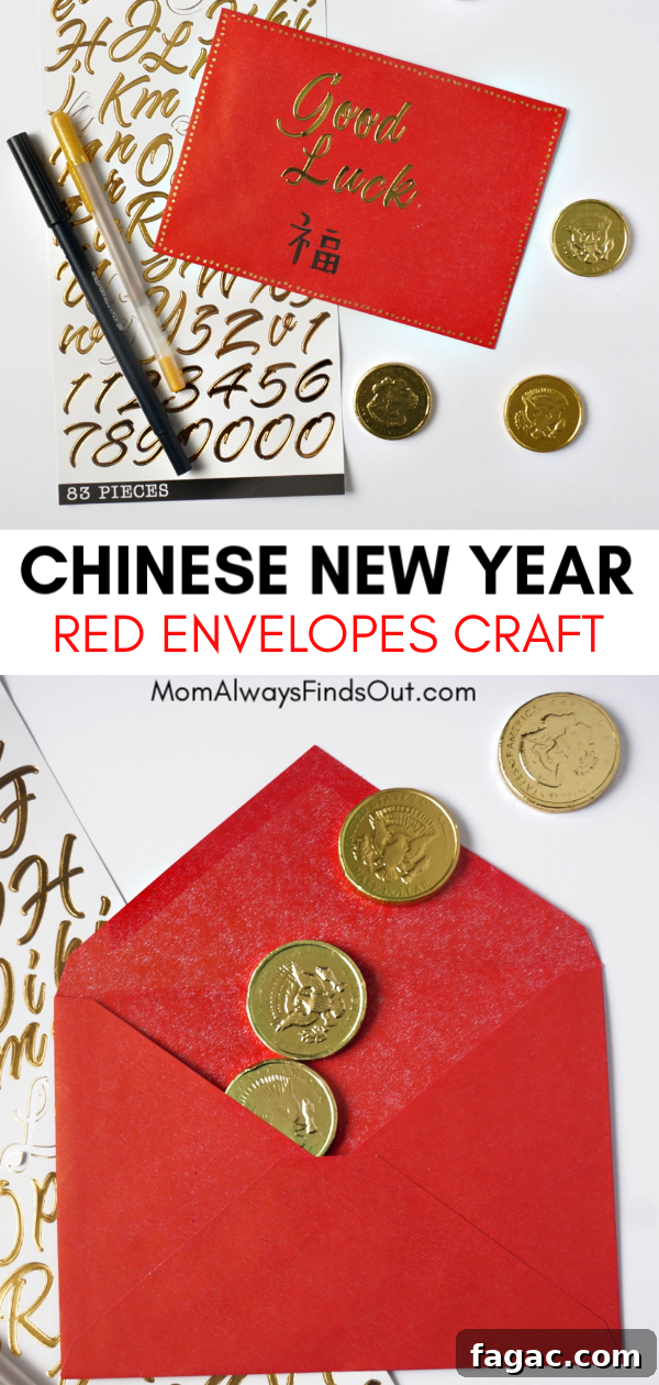 DIY Chinese Red Envelopes - Easy Chinese New Year Crafts For Kids