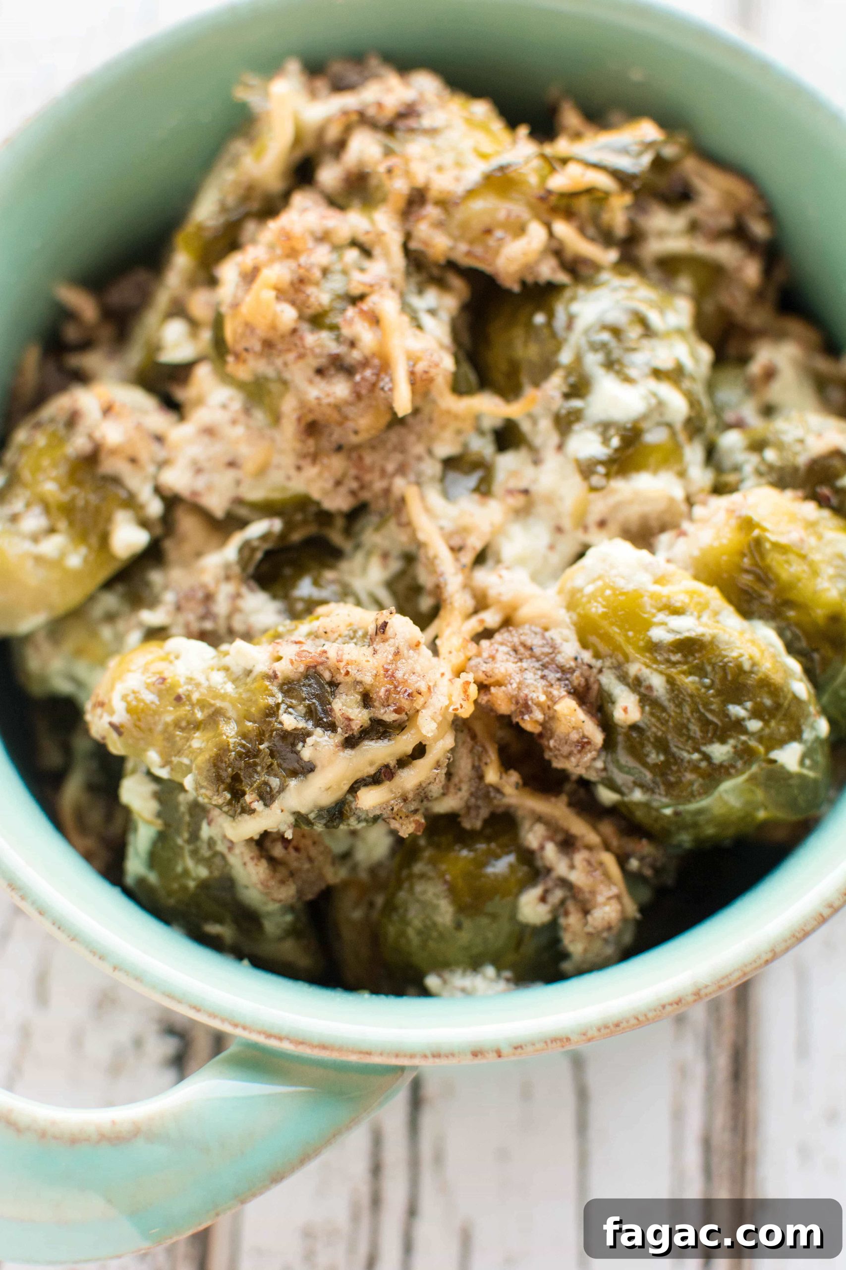 brussels sprouts in green bowl