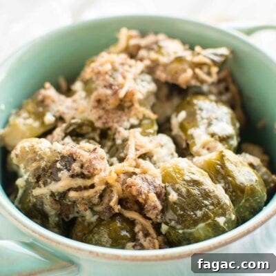Slow Cooker Brussels Sprouts Gratin