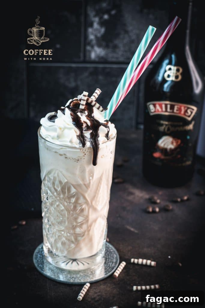 Baileys Iced Coffee topped with scrumptious Baileys whipped cream.