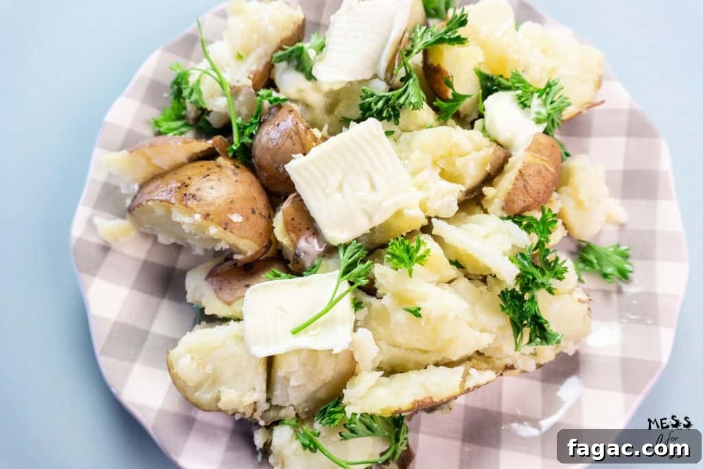 Crispy Red Potato Bake in the Instant Pot: Tender Inside, Golden Top 3 baked potatoes with butter
