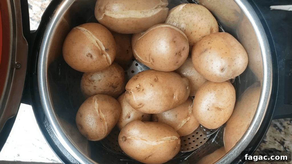 Crispy Red Potato Bake in the Instant Pot: Tender Inside, Golden Top 7 boiled potatoes in the instant pot