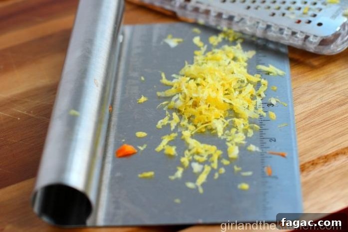 grate the lemon zest