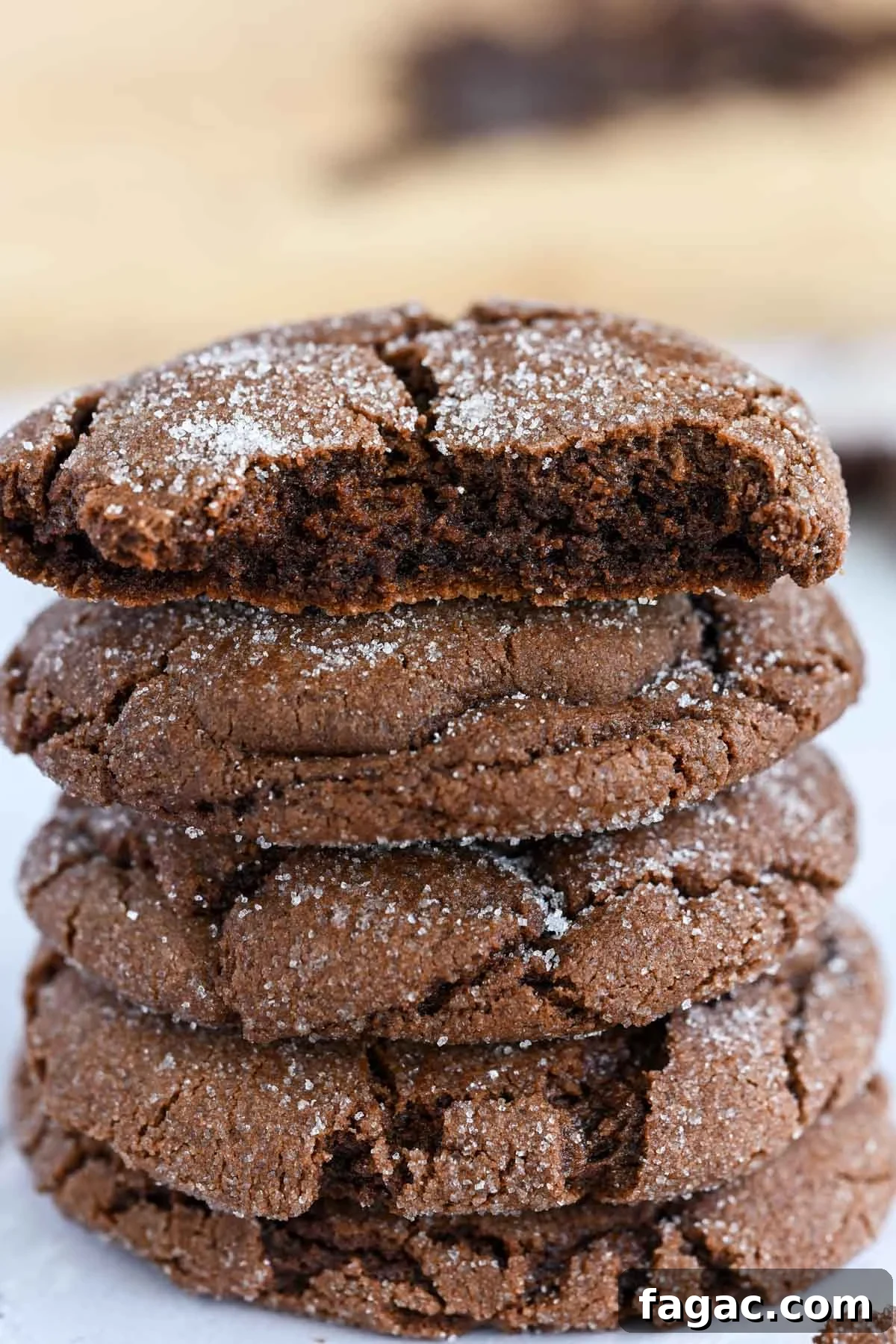Ultimate Chewy Chocolate Cookie Recipe for Perfect Texture 2 Stack of chocolate cookies.