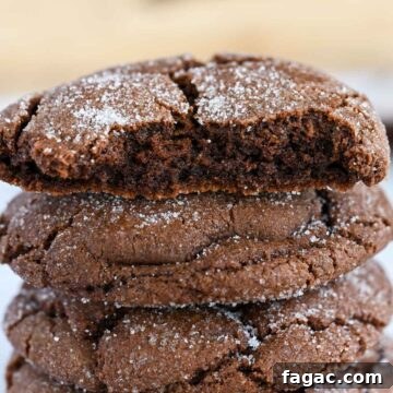 Ultimate Chewy Chocolate Cookie Recipe for Perfect Texture 10 Stack of chocolate cookies.