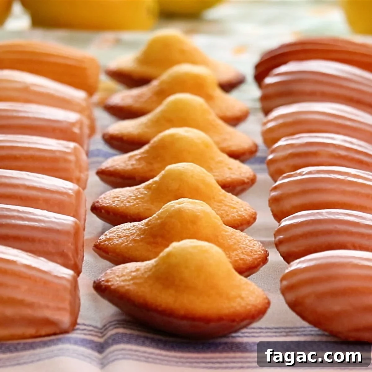 lemon madeleines on a cloth