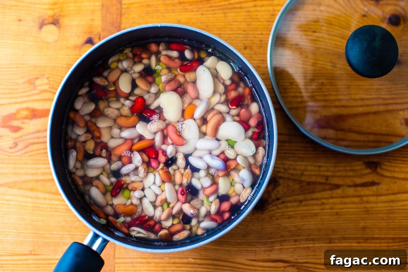 Instant Pot 15-Bean Summer Vegetable Soup Recipe 4 beans in a pot