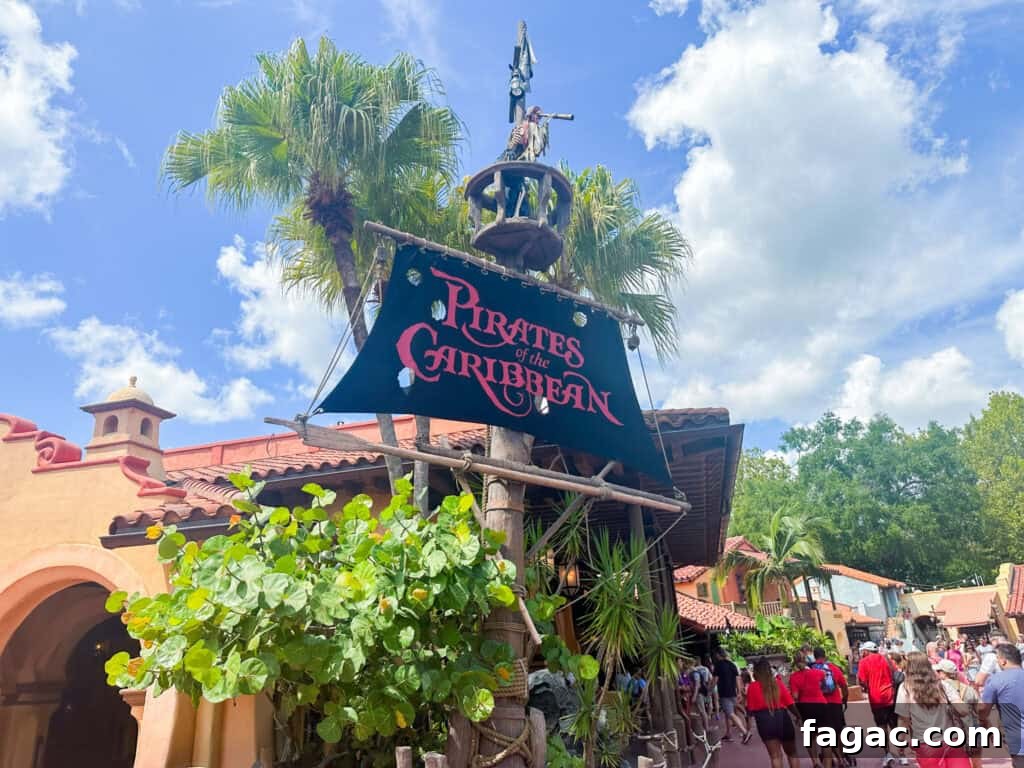 Pirates of the Caribbean Ride entrance at Magic Kingdom.