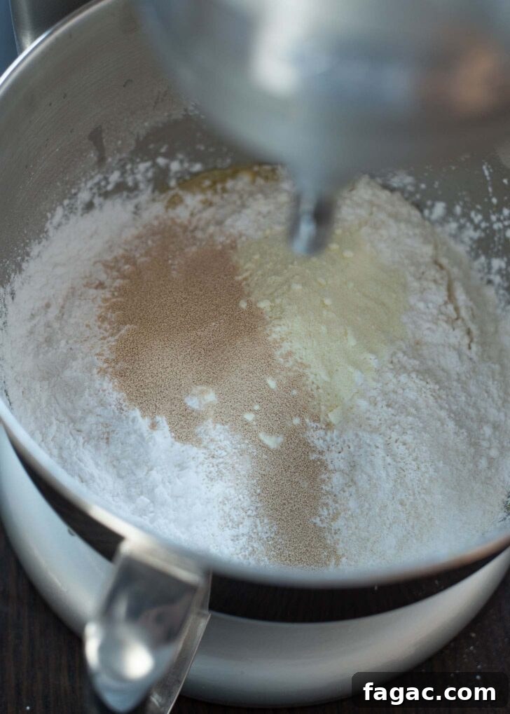 Korean Kkwabaegi Twisted Donuts Recipe: Soft Cinnamon Treats 6 Dry ingredients added to the wet mixture for kkwabaegi dough