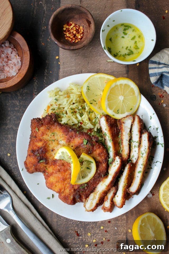 Crispy Pork Schnitzel Recipe with Lemon and Herb Pan Sauce 4 Easy Pork Schnitzel Recipe