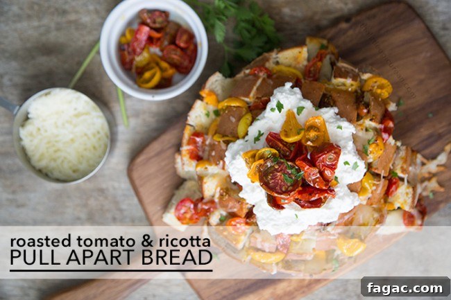 Tomato Ricotta Pull-Apart Bread Recipe for Sharing 2 Roasted Tomato & Ricotta Pull Apart Bread | The Little Epicurean
