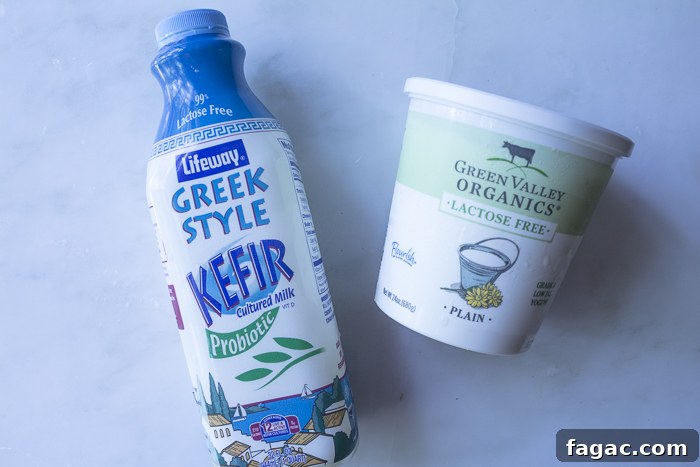 Natural kefir and Greek yogurt adds tang, protein and creaminess