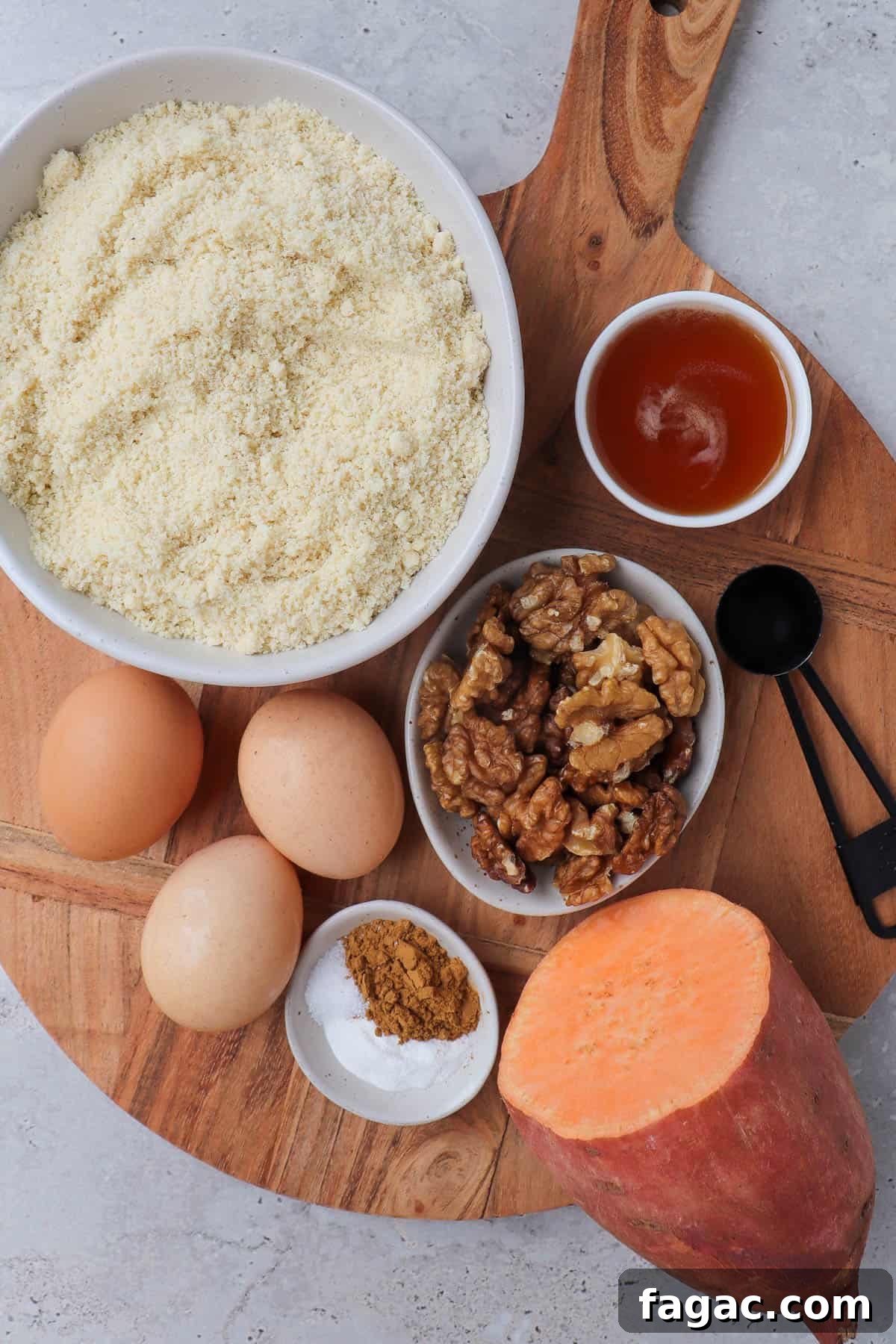 Gluten-Free Sweet Potato Spice Loaf Recipe for Fall Baking 4 Ingredients for the gluten free sweet potato bread.