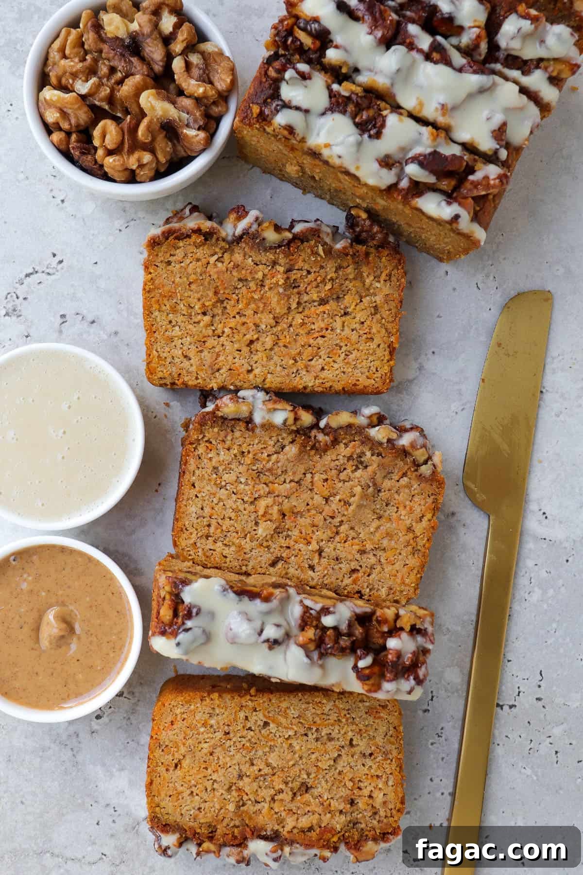Gluten-Free Sweet Potato Spice Loaf Recipe for Fall Baking 5 Top view of bread slices laying flat.