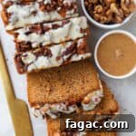 Sliced up shot of sweet potato bread.