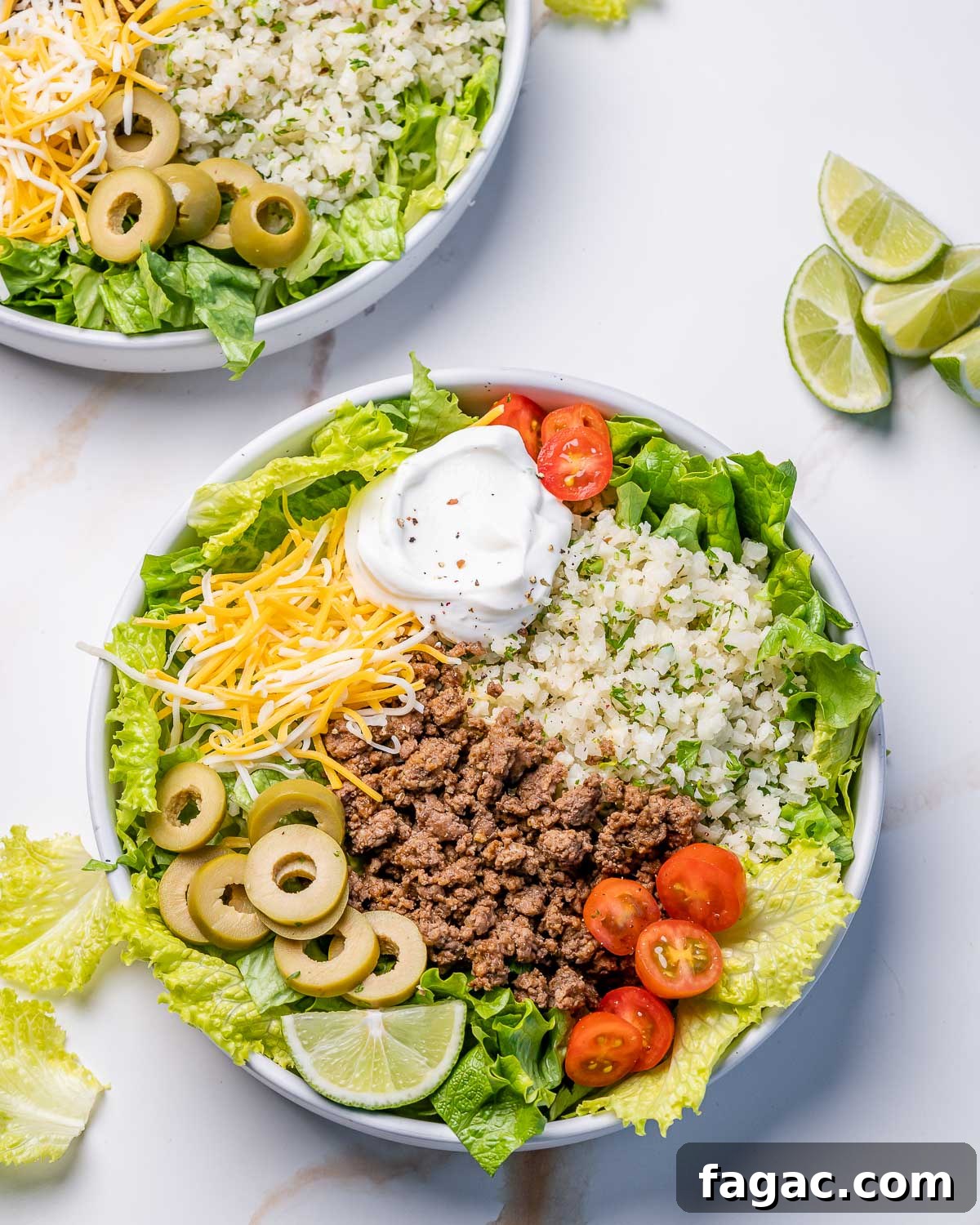 Taco Salad with Cilantro-Lime Cauliflower Rice Bowl 7 img 48260 6