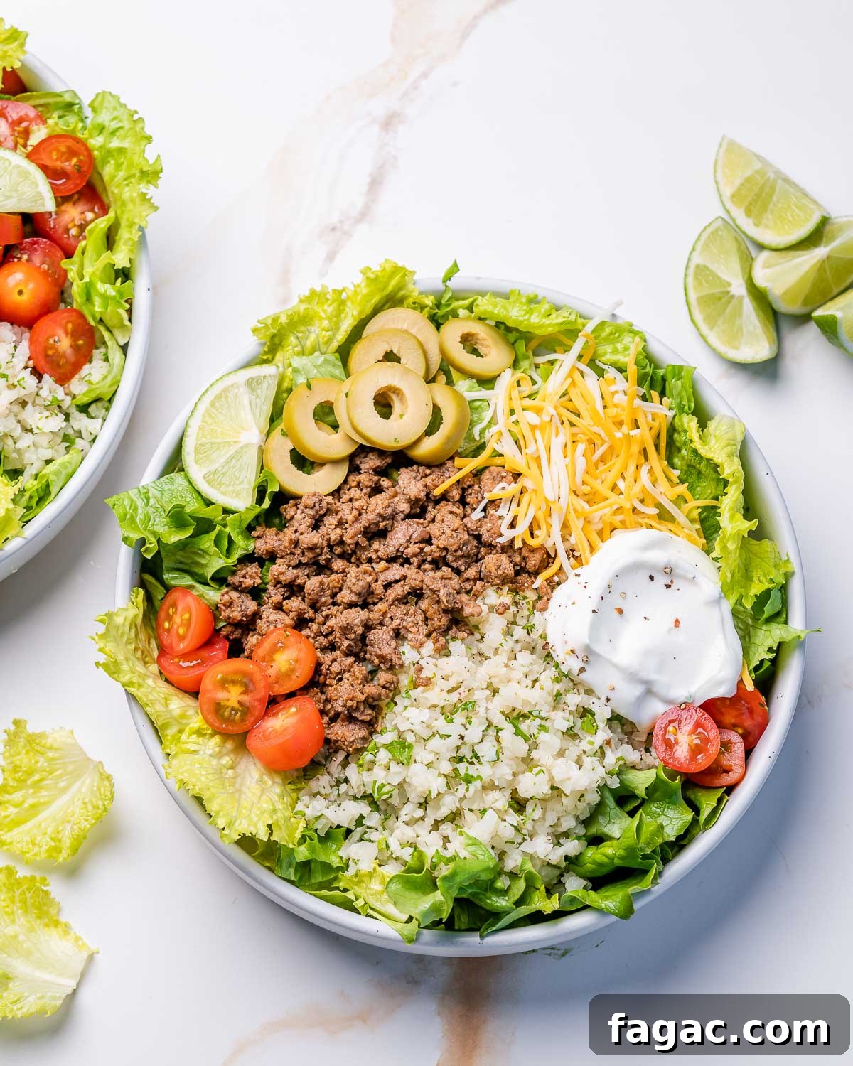 Taco Salad with Cilantro-Lime Cauliflower Rice Bowl 9 img 48260 8