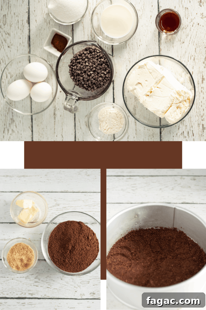 Instant Pot Hot Cocoa Cheesecake Recipe 3 Making the crust