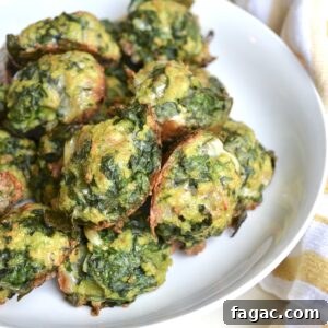 Spinach Balls Recipe with WW Points and Nutrition Info 6 Spinach balls on a plate