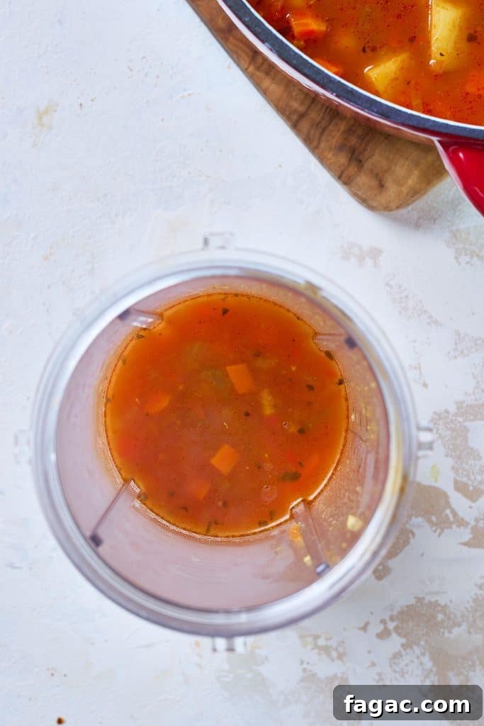 Mediterranean Chickpea Soup with Herbs and Lemon 5 Soup in a small bullet type blender.