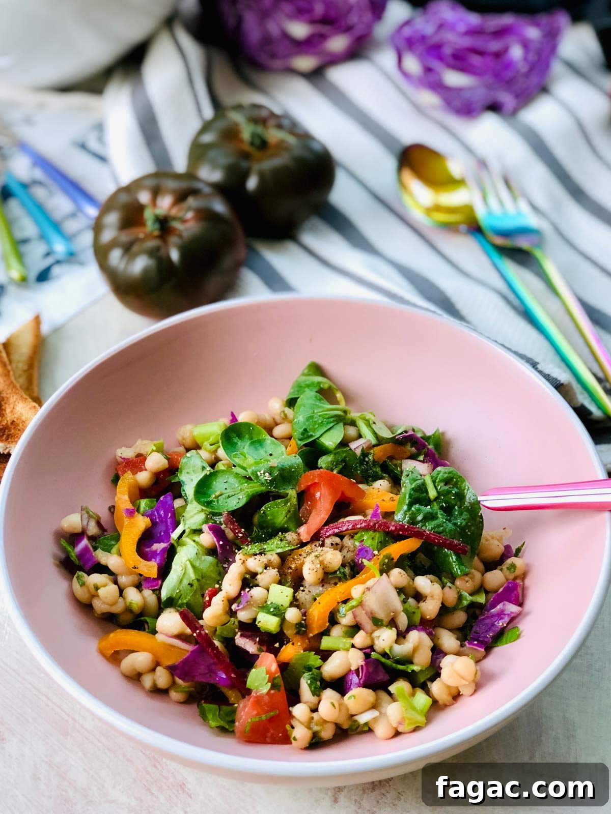 Yacon and Marmande Tomato Salad with Haricot Beans 2 Haricot beans with yacon sweet marmande tomatoes