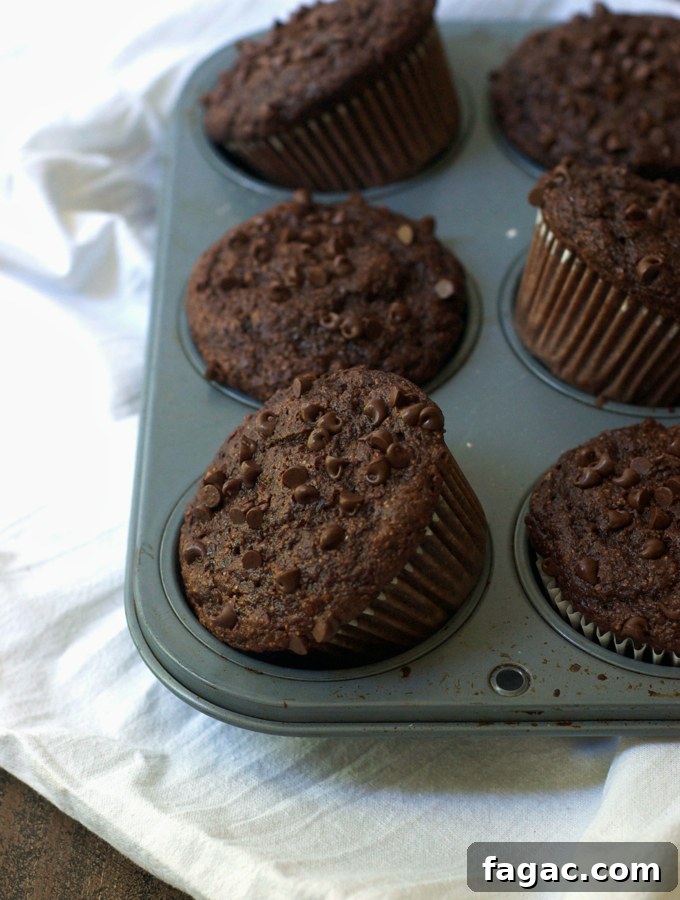 Healthy Chocolate Banana Muffins