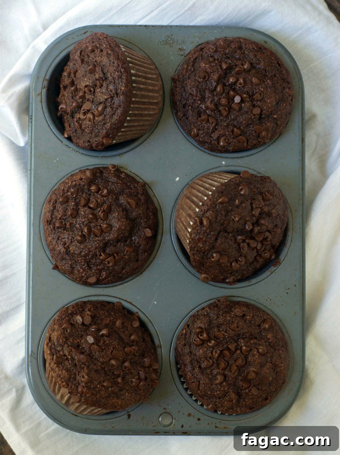 Healthy Chocolate Banana Muffins