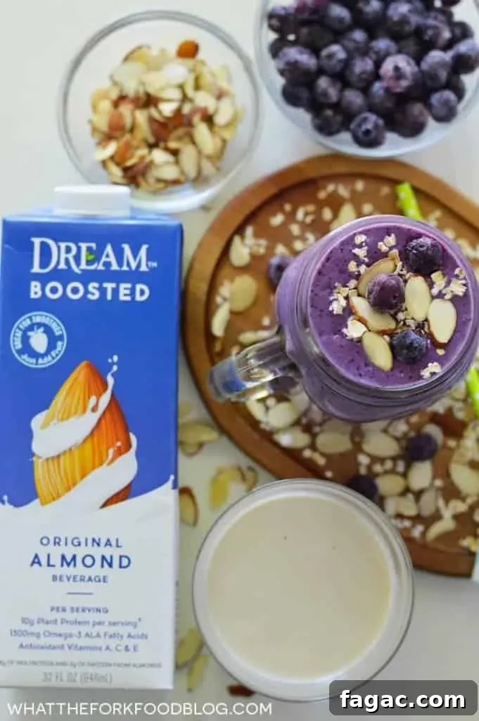 Blueberry Almond Oatmeal Smoothies
