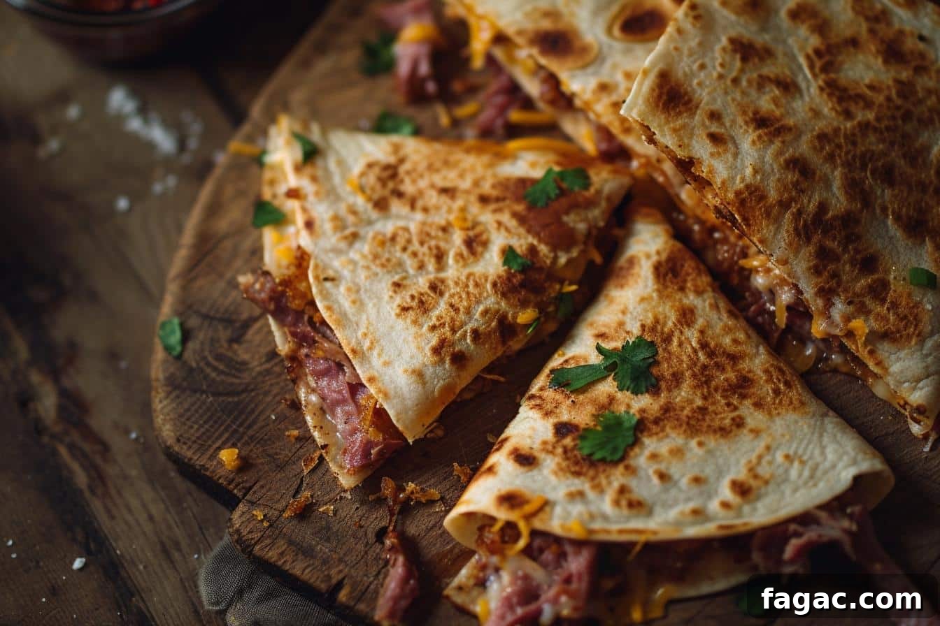 Smoked Corned Beef Quesadillas Recipe: Crispy Melted Cheese Wraps 3 smoked corned beef quesadillas recipe