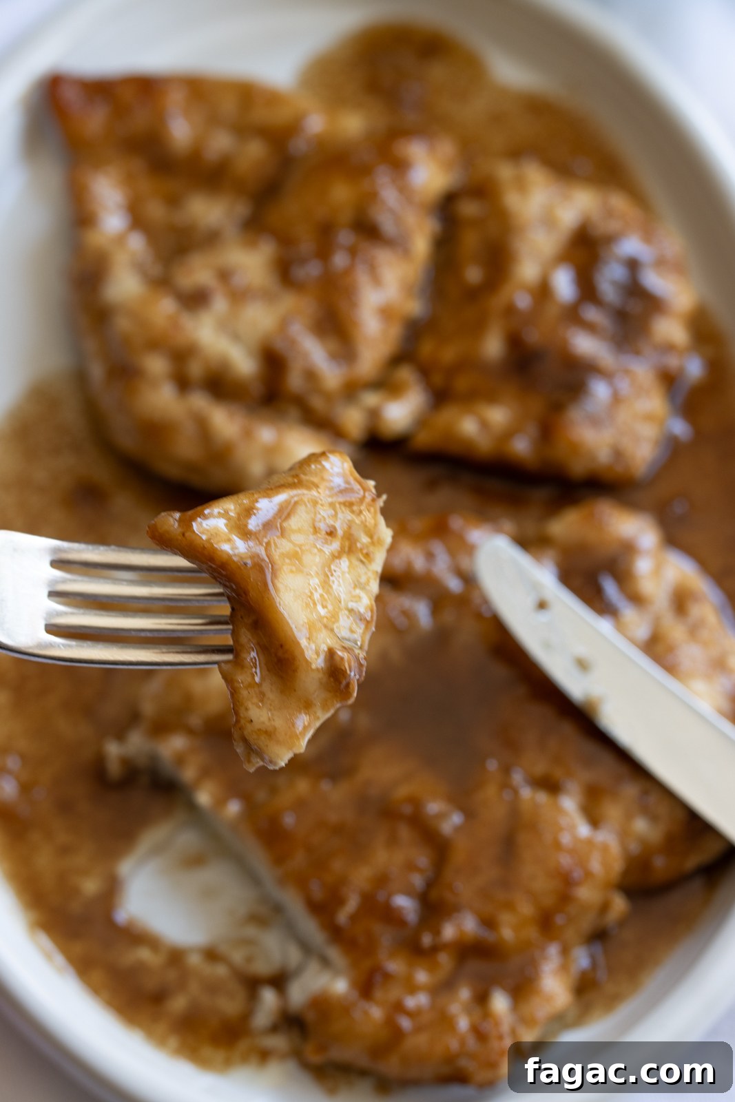a bite of chicken marsala