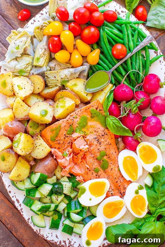 Salmon Niçoise Salad with Basil Vinaigrette