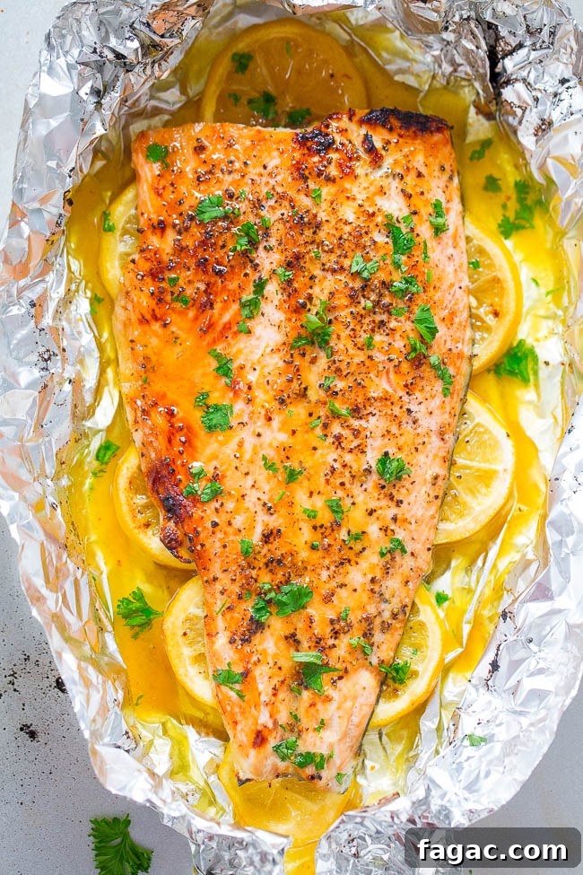 Honey Lemon Salmon in foil pack