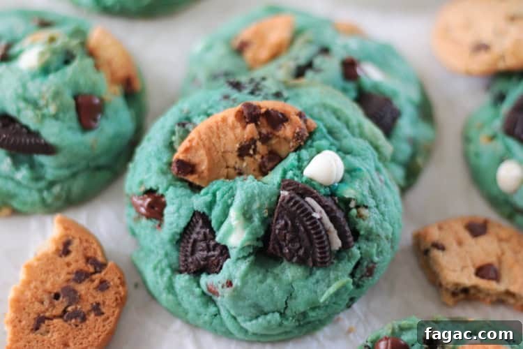 Blue Cookie Monster Cookies Recipe with Video Tutorial 3 Cookie Monster cookies and crushed chips a hoy cookies
