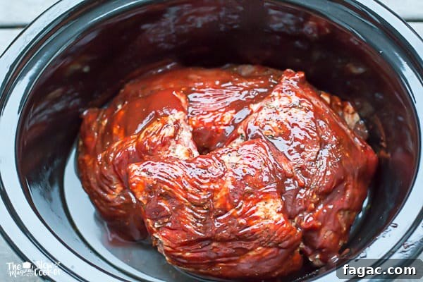 Cajun Slow Cooker Louisiana Ribs Recipe 6 raw ribs in slow cooker slathered in barbecue sauce