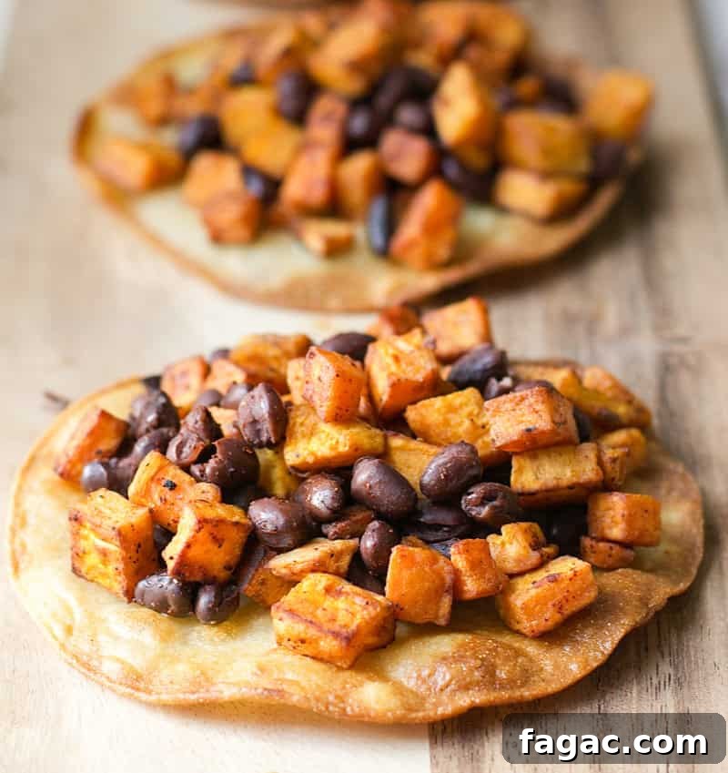 Crispy Black Bean Tostadas with Fresh Salsa and Avocado 3 Sweet Potato Black Bean Tostadas