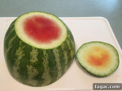 How to Cut a Watermelon: With the Rind and Without It 11 cut off the top - watermarked
