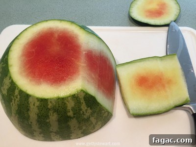 How to Cut a Watermelon: With the Rind and Without It 12 minimal waste - watermarked