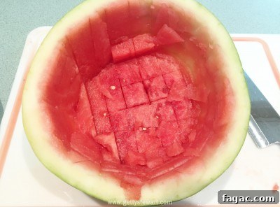 How to Cut a Watermelon: With the Rind and Without It 17 cube cut rind leftovers - watermarked