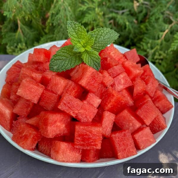 How to Cut a Watermelon: With the Rind and Without It 9 bowl of cubed watermelon