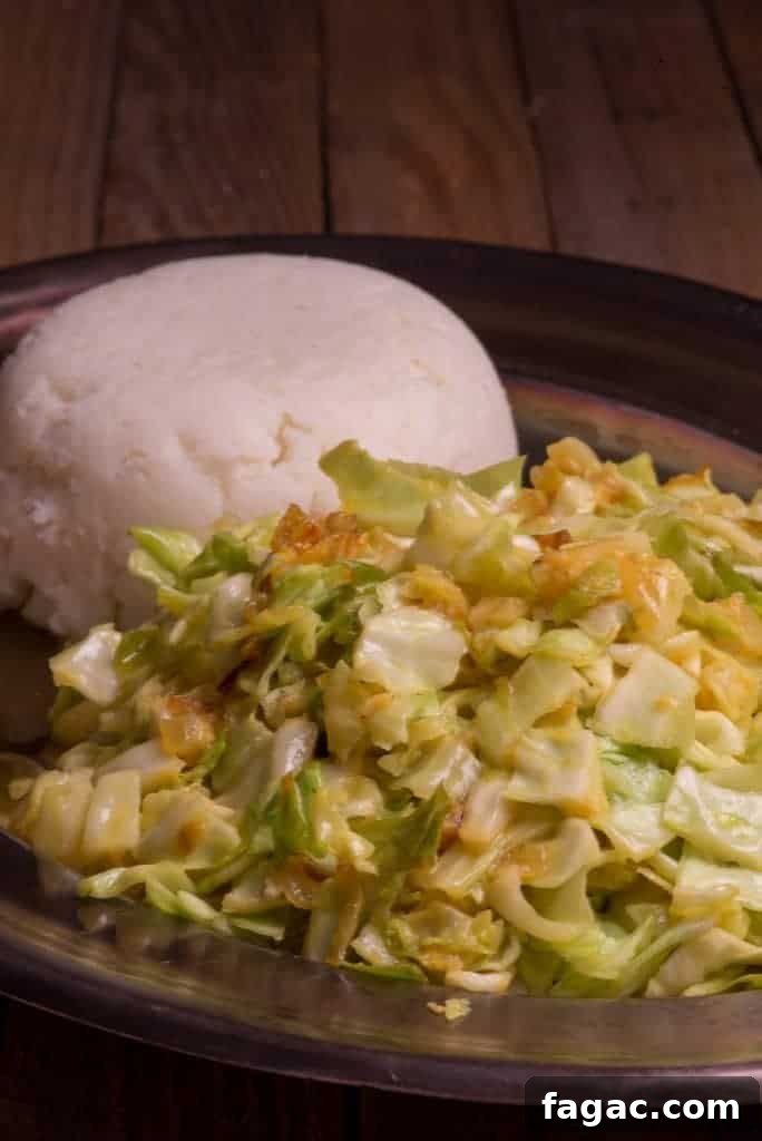 Namibian Pap with Fried Cabbage: Traditional Maize Meal Recipe 2 Pap and Fried Cabbage Recipe