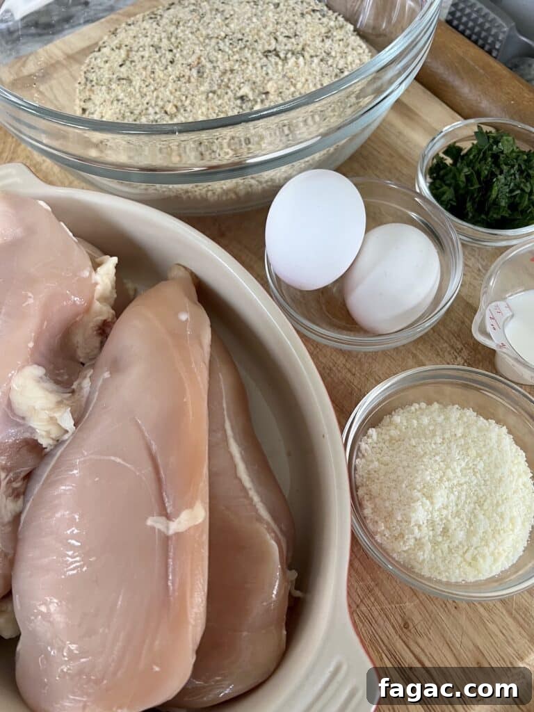 Ingredients for Baked Chicken Cutlets.