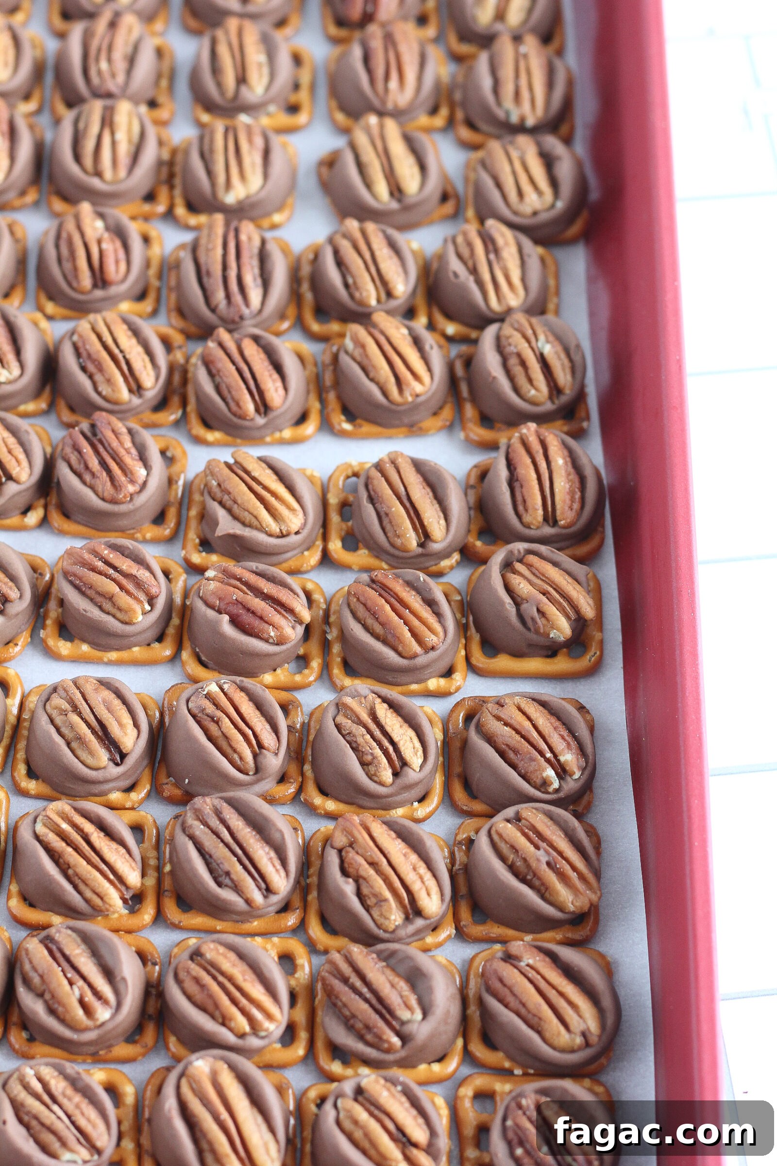 Stacked Rolo Pretzel Pecan Bites