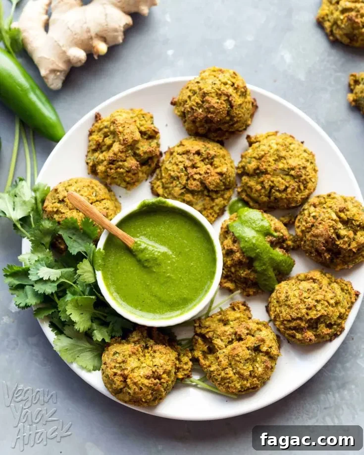 These Baked Vegetable Pakoras are an amazing way to get tons of veggies into super-delicious, baked bites! Recipe from Vegan Richa’s Everyday Kitchen, and is #vegan, #soyfree, #nutfree, and has a #glutenfree option!