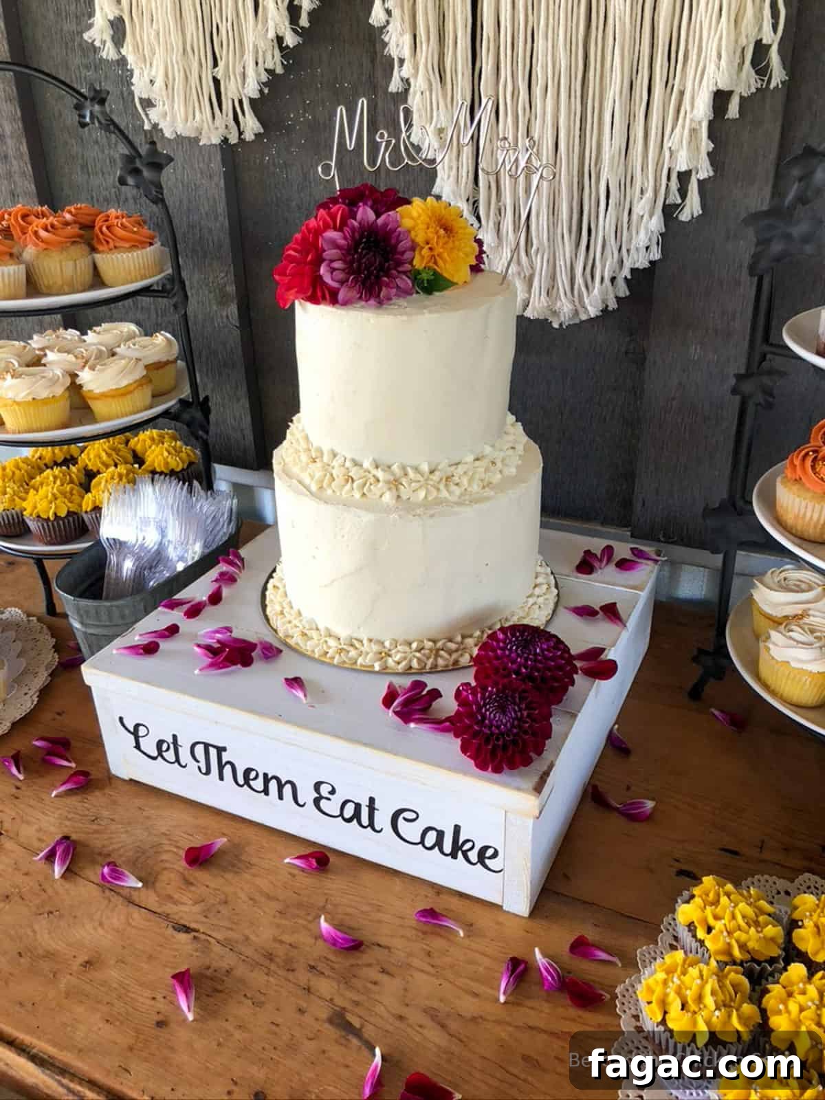 Moist Carrot Cake Recipe with Cream Cheese Frosting 3 A wedding cake with fresh flowers.
