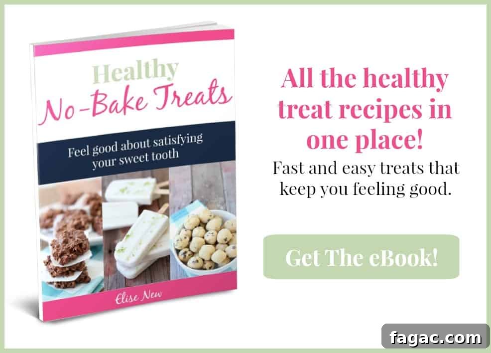 Double Chocolate Peppermint Cookie Dough Bites: Guilt-Free Holiday Treat 6 Image shows a copy of "Healthy No-Bake Treats" with a link to the ebook of the recipes. Text reads "All the healthy treat recipes in one place! Fast and easy treats taht keep you feeling good."