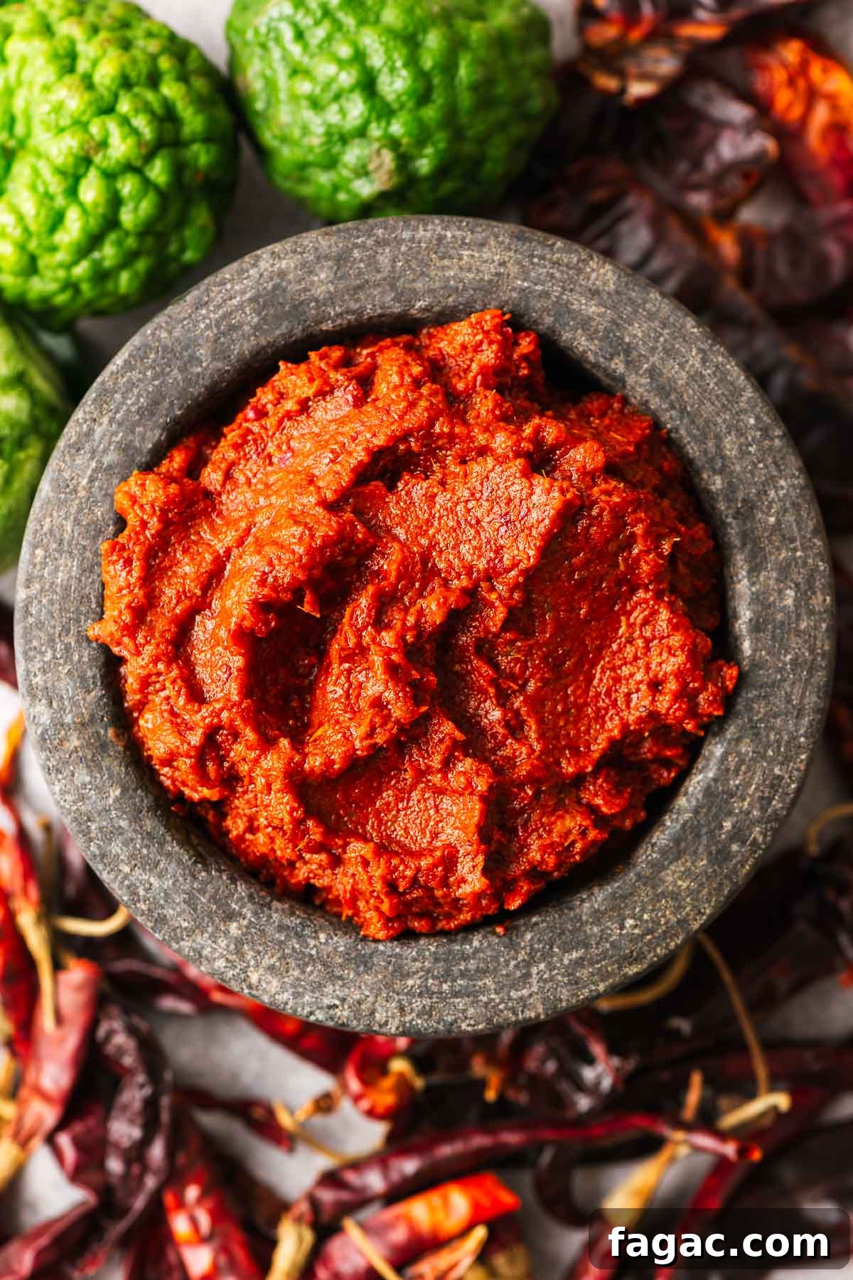 Thai Red Curry Paste Substitutes: What to Use and What to Avoid 3 Authentic Thai red curry paste in a stone bowl.