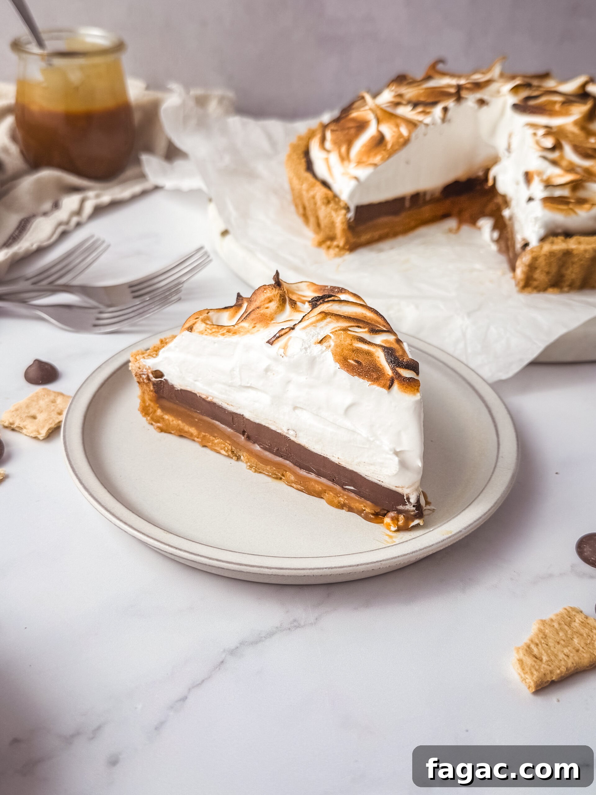 Salted Caramel S'mores Tart Recipe: Gooey Graham Cracker Dessert 7 Removing tart from pan