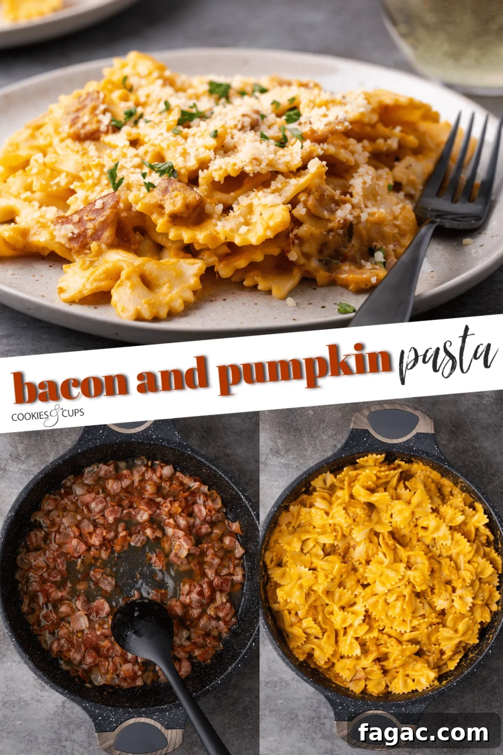 Bacon and Pumpkin Pasta Pinterest Image