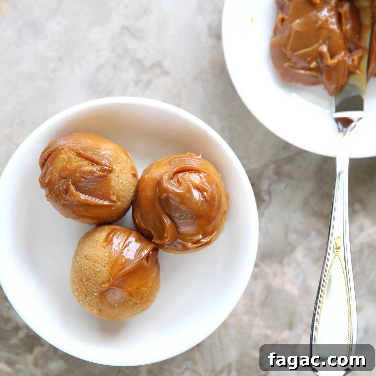 Dulce de Leche Protein Balls — 3-Ingredient Energy Bites 4 Ingredients arranged